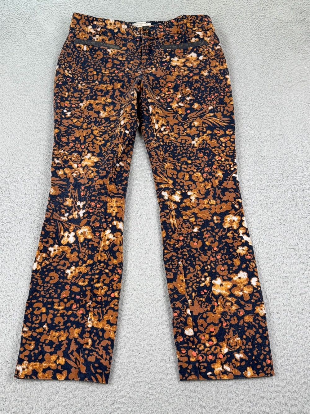 Anthropologie Essential Slim Pants Womens 0 Multicolor Floral Cropped Preppy